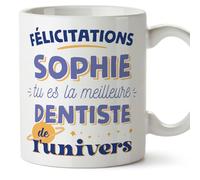 Mugffins Tasses Personnalisables pour DENTISTE femme - En Français - Cadeau Personalisé- Meilleur de l'univers - 11 oz / 330 ml