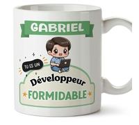 Mugffins Tasses Personnalisables pour DÉVELOPPEUR homme - En Français - Cadeau Personalisé- Tu es formidable - Kawaii - 11 oz / 330 ml