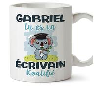 Mugffins Tasses Personnalisables pour ÉCRIVAIN homme - En Français - Cadeau Personalisé- Koalifies Personalisés - 11 oz / 330 ml
