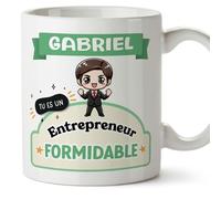 Mugffins Tasses Personnalisables pour ENTREPRENEUR homme - En Français - Cadeau Personalisé- Tu es formidable - Kawaii - 11 oz / 330 ml