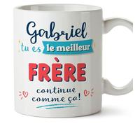 Mugffins Tasses Personnalisables pour FRÈRE - En Français - Cadeau Personalisé- Continue comme ça! - 11 oz / 330 ml