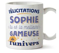 Mugffins Tasses Personnalisables pour GAMEUSE femme - En Français - Cadeau Personalisé- Meilleur de l'univers - 11 oz / 330 ml