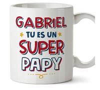 Mugffins Tasses Personnalisables pour GRAND-PÈRE/PAPY - En Français - Cadeau Personalisé- Tu es Super - 11 oz / 330 ml
