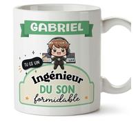 Mugffins Tasses Personnalisables pour INGÉNIEUR DU SON homme - En Français - Cadeau Personalisé- Tu es formidable - Kawaii - 11 oz / 330 ml