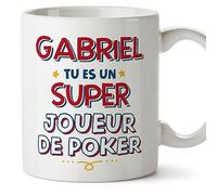 Mugffins Tasses Personnalisables pour JOUEUR DE POKER homme - En Français - Cadeau Personalisé- Tu es Super - 11 oz / 330 ml
