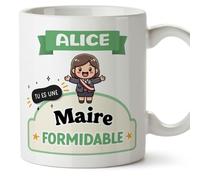 Mugffins Tasses Personnalisables pour MAIRE femme - En Français - Cadeau Personalisé- Tu es formidable - Kawaii - 11 oz / 330 ml