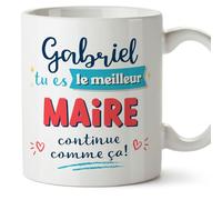 Mugffins Tasses Personnalisables pour MAIRE homme - En Français - Cadeau Personalisé- Continue comme ça! - 11 oz / 330 ml