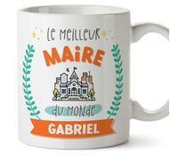 Mugffins Tasses Personnalisables pour MAIRE homme - En Français - Cadeau Personalisé- Meilleur du monde - Avec dessin - 11 oz / 330 ml