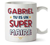 Mugffins Tasses Personnalisables pour MAIRE homme - En Français - Cadeau Personalisé- Tu es Super - 11 oz / 330 ml