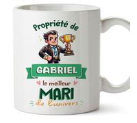 Mugffins Tasses Personnalisables pour MARI/ÉPOUX - En Français - Cadeau Personalisé- Propriété de - 11 oz / 330 ml