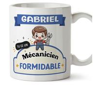 Mugffins Tasses Personnalisables pour MÉCANICIEN homme - En Français - Cadeau Personalisé- Tu es formidable - Kawaii - 11 oz / 330 ml