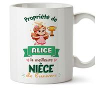 Mugffins Tasses Personnalisables pour NIÈCE - En Français - Cadeau Personalisé- Propriété de - 11 oz / 330 ml