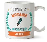 Mugffins Tasses Personnalisables pour NOTAIRE femme - En Français - Cadeau Personalisé- Meilleur du monde - Avec dessin - 11 oz / 330 ml