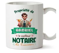 Mugffins Tasses Personnalisables pour NOTAIRE homme - En Français - Cadeau Personalisé- Propriété de - 11 oz / 330 ml