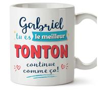 Mugffins Tasses Personnalisables pour ONCLE/TONTON - En Français - Cadeau Personalisé- Continue comme ça! - 11 oz / 330 ml
