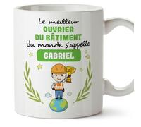 Mugffins Tasses Personnalisables pour OUVRIER DU BÂTIMENT homme - En Français - Cadeau Personalisé- Tu Meilleur du Monde - 11 oz / 330 ml