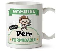 Mugffins Tasses Personnalisables pour PÈRE/PAPA - En Français - Cadeau Personalisé- Tu es formidable - Kawaii - 11 oz / 330 ml