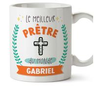 Mugffins Tasses Personnalisables pour PRÊTRE homme - En Français - Cadeau Personalisé- Meilleur du monde - Avec dessin - 11 oz / 330 ml