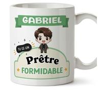 Mugffins Tasses Personnalisables pour PRÊTRE homme - En Français - Cadeau Personalisé- Tu es formidable - Kawaii - 11 oz / 330 ml