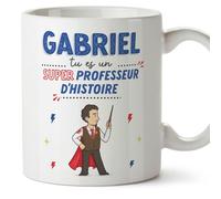 Mugffins Tasses Personnalisables pour PROFESSEUR D'HISTOIRE homme - En Français - Cadeau Personalisé- Tu es Super! - 11 oz / 330 ml