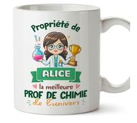 Mugffins Tasses Personnalisables pour PROFESSEURE DE CHIMIE femme - En Français - Cadeau Personalisé- Propriété de - 11 oz / 330 ml