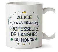 Mugffins Tasses Personnalisables pour PROFESSEURE DE LANGUES femme - En Français - Cadeau Personalisé- Meilleur du Monde - 11 oz / 330 ml