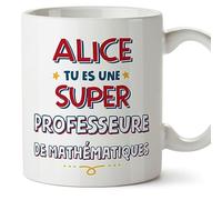 Mugffins Tasses Personnalisables pour PROFESSEURE DE MATHÉMATIQUES femme - En Français - Cadeau Personalisé- Tu es Super - 11 oz / 330 ml