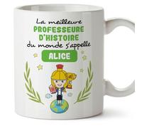Mugffins Tasses Personnalisables pour PROFESSEURE D'HISTOIRE femme - En Français - Cadeau Personalisé- Tu Meilleur du Monde - 11 oz / 330 ml