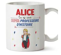Mugffins Tasses Personnalisables pour PROFESSEURE D'HISTOIRE femme - En Français - Cadeau Personalisé- Tu es Super! - 11 oz / 330 ml