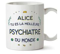Mugffins Tasses Personnalisables pour PSYCHIATRE femme - En Français - Cadeau Personalisé- Meilleur du Monde - 11 oz / 330 ml