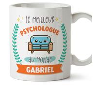 Mugffins Tasses Personnalisables pour PSYCHOLOGUE homme - En Français - Cadeau Personalisé- Meilleur du monde - Avec dessin - 11 oz / 330 ml