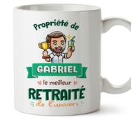Mugffins Tasses Personnalisables pour RETRAITÉ homme - En Français - Cadeau Personalisé- Propriété de - 11 oz / 330 ml