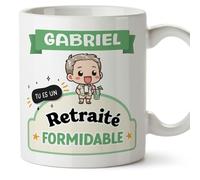 Mugffins Tasses Personnalisables pour RETRAITÉ homme - En Français - Cadeau Personalisé- Tu es formidable - Kawaii - 11 oz / 330 ml