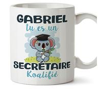 Mugffins Tasses Personnalisables pour SECRÉTAIRE homme - En Français - Cadeau Personalisé- Koalifies Personalisés - 11 oz / 330 ml