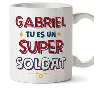 Mugffins Tasses Personnalisables pour SOLDAT homme - En Français - Cadeau Personalisé- Tu es Super - 11 oz / 330 ml