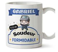 Mugffins Tasses Personnalisables pour SOUDEUR homme - En Français - Cadeau Personalisé- Tu es formidable - Kawaii - 11 oz / 330 ml