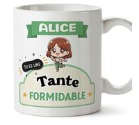 Mugffins Tasses Personnalisables pour TANTE/TATA - En Français - Cadeau Personalisé- Tu es formidable - Kawaii - 11 oz / 330 ml