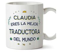 Mugffins Tasses Personnalisables pour TRADUCTRICE femme - En Espagnol - Cadeau Personalisé- Mejor del Mundo - 11 oz / 330 ml