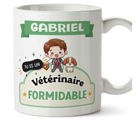 Mugffins Tasses Personnalisables pour VÉTÉRINAIRE homme - En Français - Cadeau Personalisé- Tu es formidable - Kawaii - 11 oz / 330 ml
