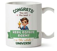 Mugffins Tasses pour AGENT IMMOBILIER - En Anglais - Cadeau original homme - Best in Universe Trophy - 11 oz / 330 ml