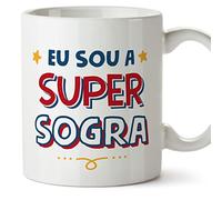 Mugffins Tasses pour BELLE-MÈRE - En Portugais - Cadeau original - Sou Super - 11 oz / 330 ml