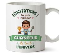 Mugffins Tasses pour CHANTEUR - En Français - Cadeau original homme - Meilleur Univers Trophée - 11 oz / 330 ml