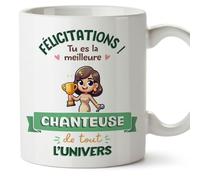 Mugffins Tasses pour CHANTEUSE - En Français - Cadeau original femme - Meilleur Univers Trophée - 11 oz / 330 ml