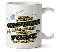 Mugffins Tasses pour COMPTABLE - En Français - Cadeau original pour COMPTABLE femme - Meilleur de Galaxie Quand Force Avec Moi - 11 oz / 330 ml