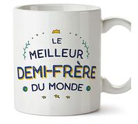 Mugffins Tasses pour DEMI-FRÈRE - En Français - Cadeau original pour DEMI-FRÈRE - Le Meilleur Du Monde - 11 oz / 330 ml