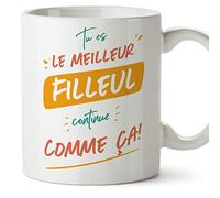 Mugffins Tasses pour FILLEUL - En Français - Cadeau original pour FILLEUL - Tu es le meilleur continue comme ça - 11 oz