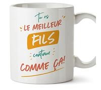 Mugffins Tasses pour FILS - En Français - Cadeau original pour FILS - Tu es le meilleur continue comme ça - 11 oz