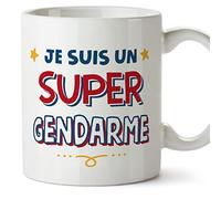Mugffins Tasses pour GENDARME - En Français - Cadeau original homme - Je suis Super - 11 oz / 330 ml