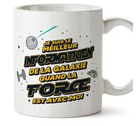 Mugffins Tasses pour INFORMATICIEN - En Français - Cadeau original pour INFORMATICIEN homme - Meilleur de Galaxie Quand Force Avec Moi - 11 oz / 330 ml