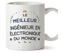Mugffins Tasses pour INGÉNIEUR EN ÉLECTRONIQUE - En Français - Cadeau original pour INGÉNIEUR EN ÉLECTRONIQUE homme - Meilleur du Monde - 11 oz / 330 ml